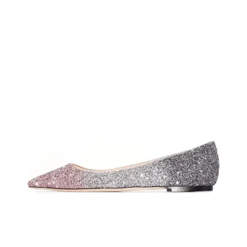 Jimmy Choo ROMY Flat Women's Casual Shoes Women's Pink Silver Gradient
