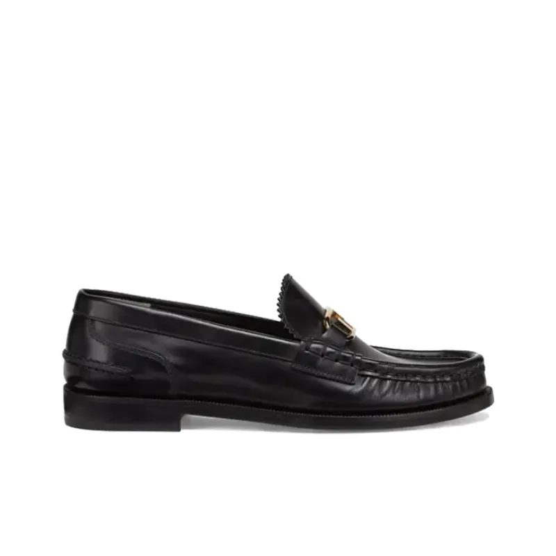 FENDI O'Lock Casual Single Shoes Women's Black-1