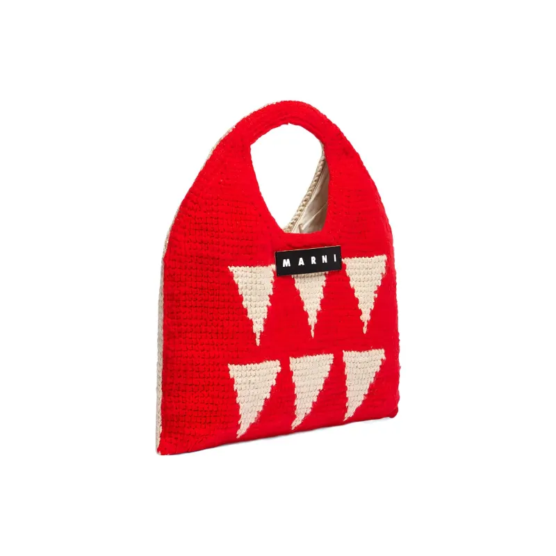 MARNI Wool Basket Bag Handbag Women's Red-1
