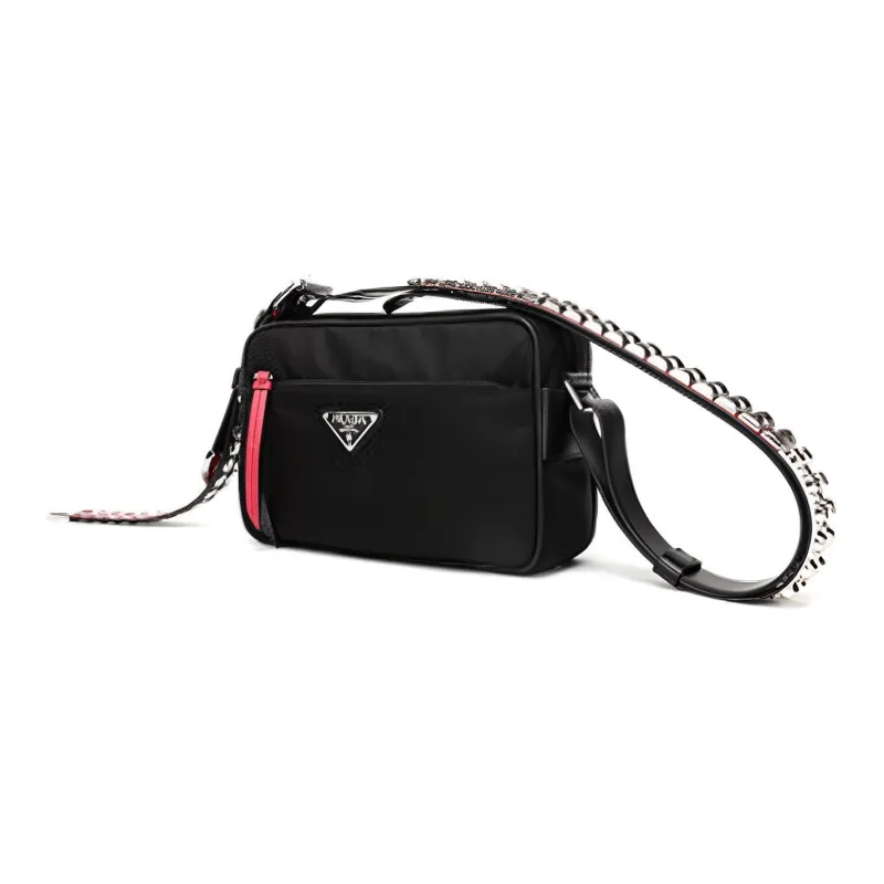 PRADA Fabric Small Square Bag Shoulder Bag Crossbody Bag Women's Black-1