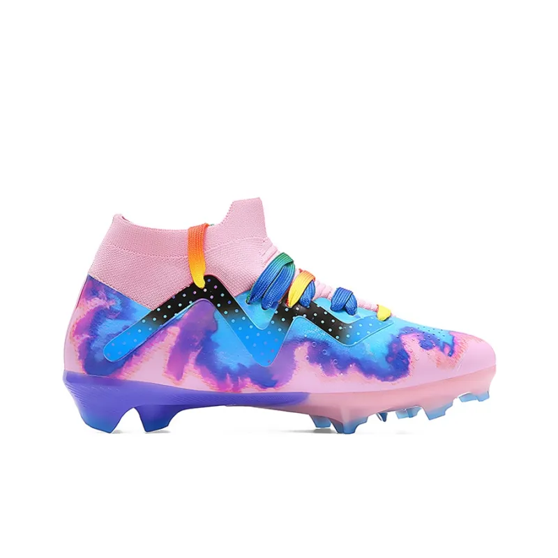 VAKY AG Rubber Short Studs TF Rubber Broken Studs Soft Ground Anti-Slip Wear-Resistant Soccer Shoes Unisex Pink-1