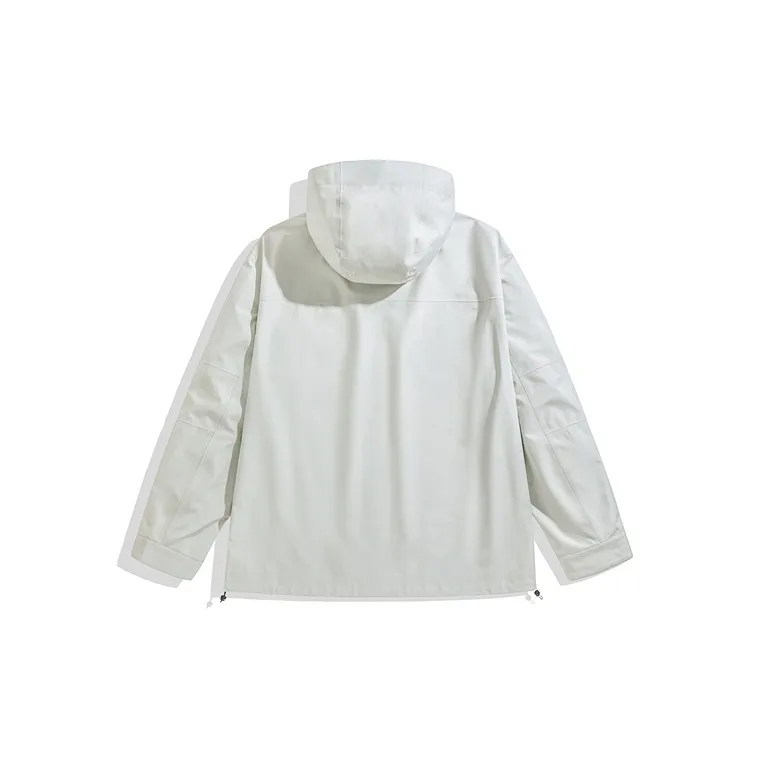 PEACEBIRD MEN Waterproof And Windproof Windbreaker Jacket Men's White-1