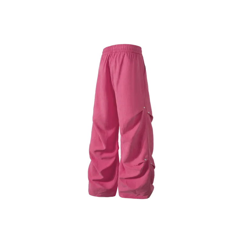 TELENT Casual Pants Unisex Rose Red-15