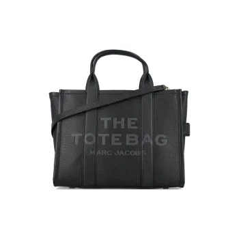 MARC JACOBS Leather Tote Bag Shopping Bag Handbag Medium Size Women's Black