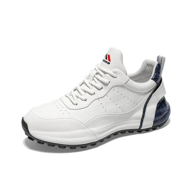 KOLUMB Non slip Wear resistant Shock Absorption Low Top Casual Running Shoes Men's White Blue-0