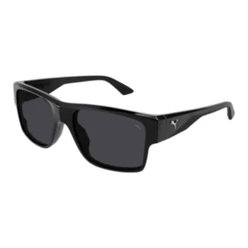 PUMA Plastic Rectangular Sunglasses Unisex Black