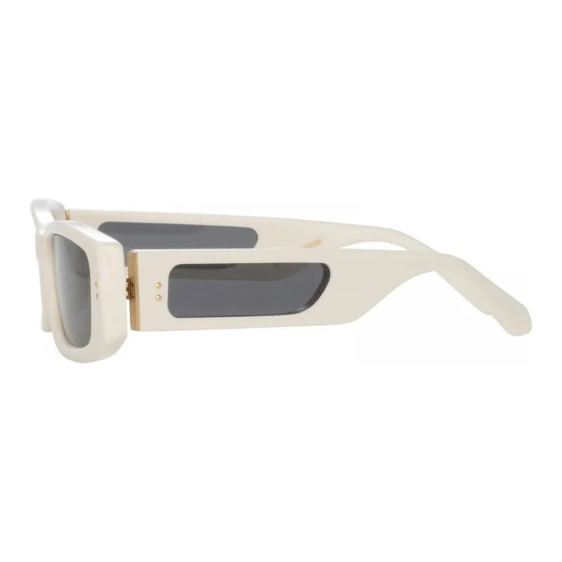 Linda Farrow Acetate Rectangular Sunglasses Women's White-2