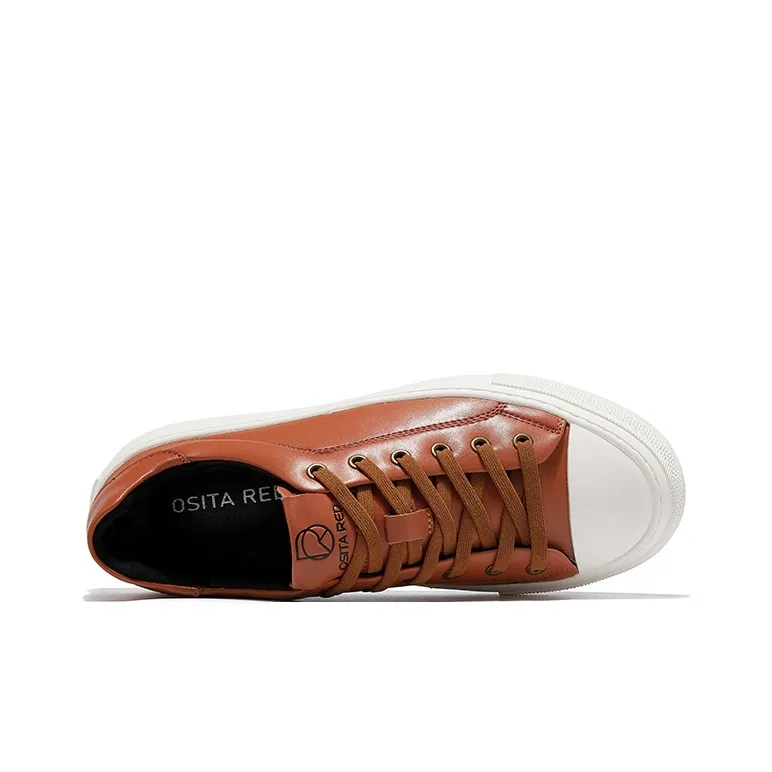 OSITA RED Versatile Ro Shoes Low Top Skateboard Shoes Men's Light Brown-5
