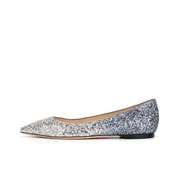 Jimmy Choo ROMY Flat Women's Casual Shoes Women's Silver Blue Gradient