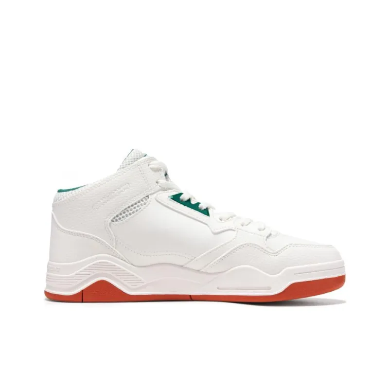361° Anti Slip Wear Resistant Mid Top Skateboard Shoes Women's White Green-1