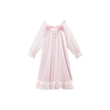 GUKOO x Hello Kitty Sanrio Series Nightgown Women's Peach Pink
