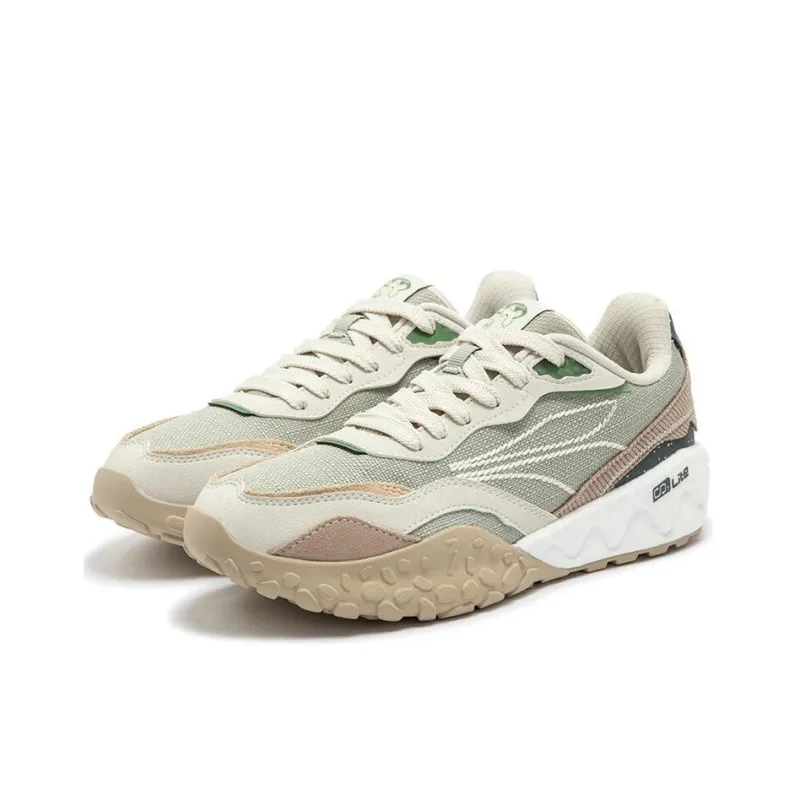 361° Shortbread 2 Anti-Slip And Wear-Resistant Breathable Low-Top Chunky Sneakers Women's Washed Green Oat Milk-2