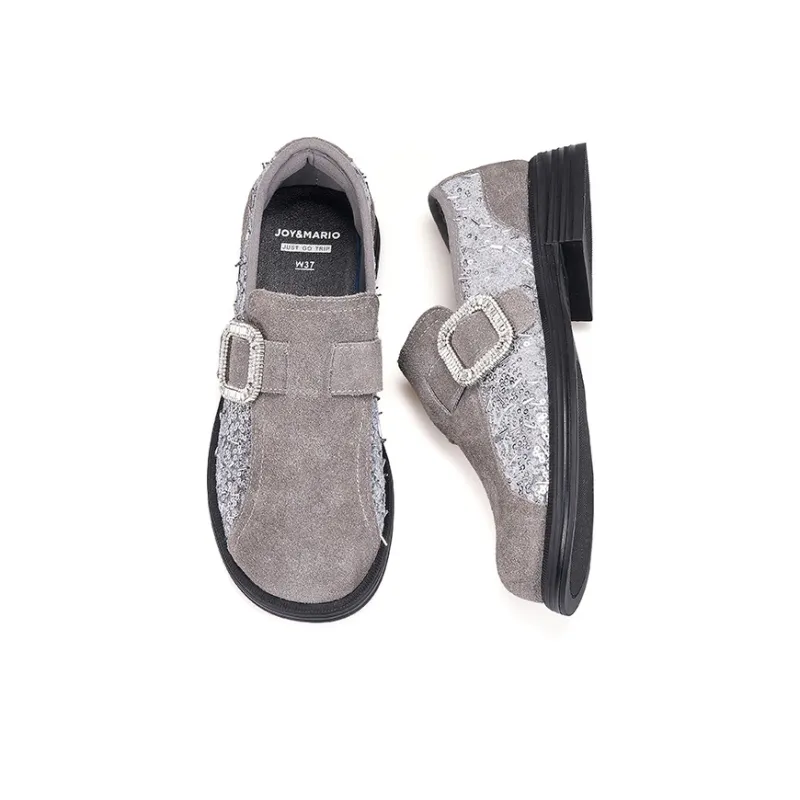 Joy&Mario Loafers Women's Black/Gray/Gold-14