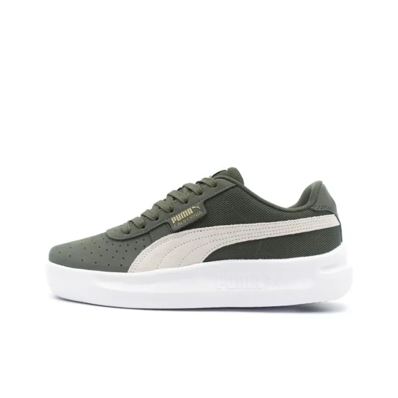 PUMA California Lwt Anti-Slip Wear-Resistant Low-Top Tennis Shoes Men's Dark Green-0