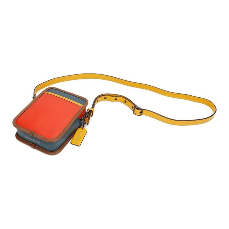 COACH Camera Glove Tanning Camera Bag Shoulder Bag Crossbody Bag Mini Women's Red & Blue-4