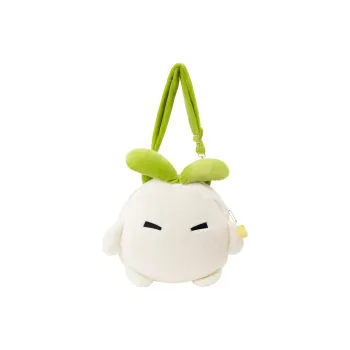 Crooked Melon Production Plush Cute Girlish Doll Backpack, Small Backpack Regular Unisex White/Green