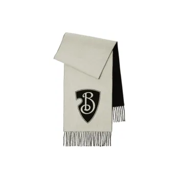 Burberry Wool Cashmere Protein Fiber Knit Scarves Women's Black White