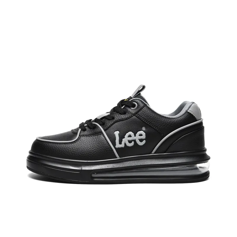 Lee Classic Air Cushion, White Sneakers Lightweight And Breathable Low Top Height Increasing Skateboard Shoes Men's-6
