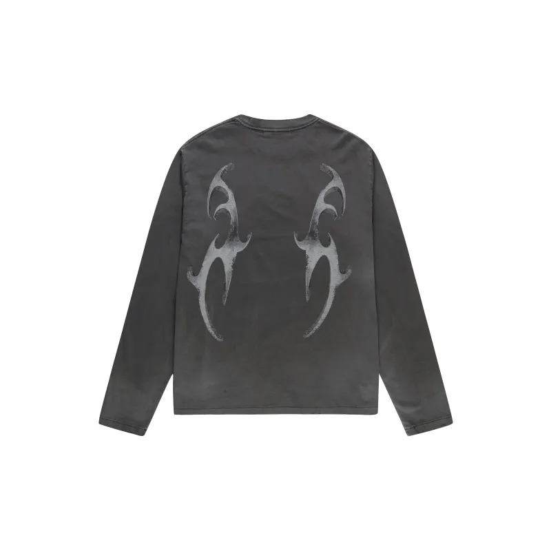 Createexploreexpandconquer Distressed effect Long sleeve T shirt-1