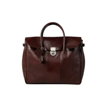 Brunello Cucinelli Calfskin Handbags Travel Bags Men's Dark Purple Red