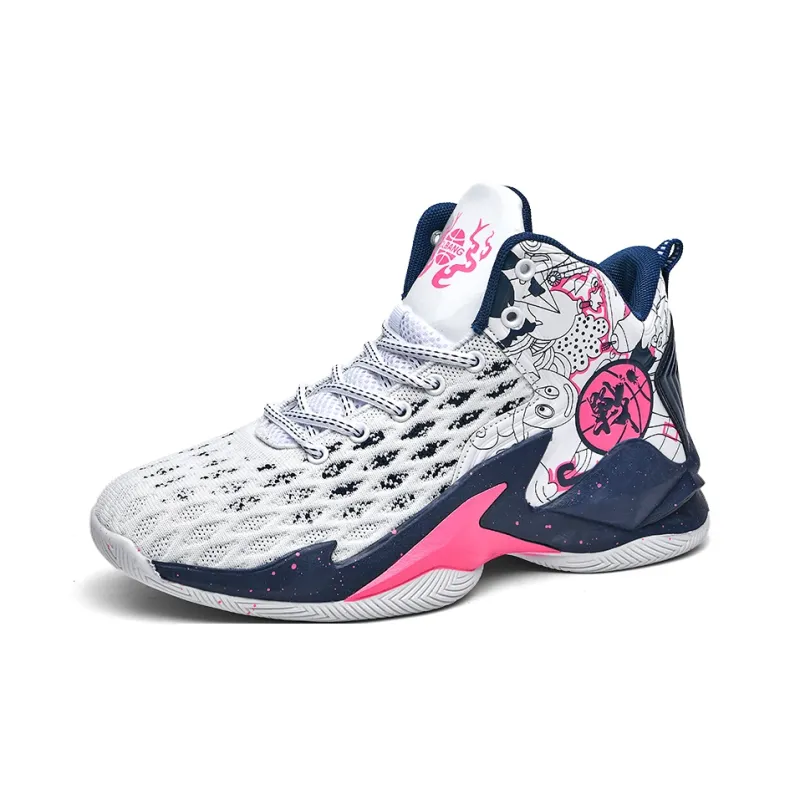 GQWE Cushioned Slip-Resistant Lightweight Mid-Top Basketball Shoes Unisex-16