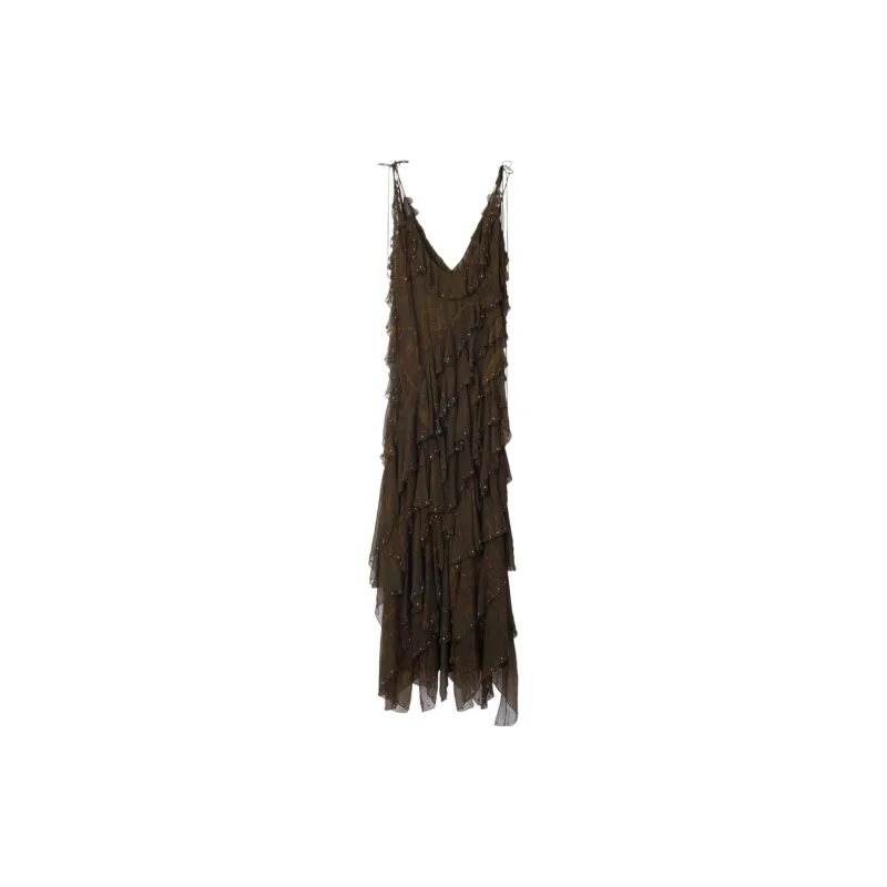 Burberry SS24 Slip Dresses Women's Olive-1