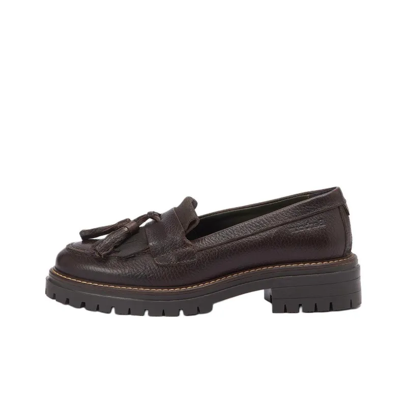 BARBOUR Dolores Tassel Loafers 4cm Women's Dark Brown-0