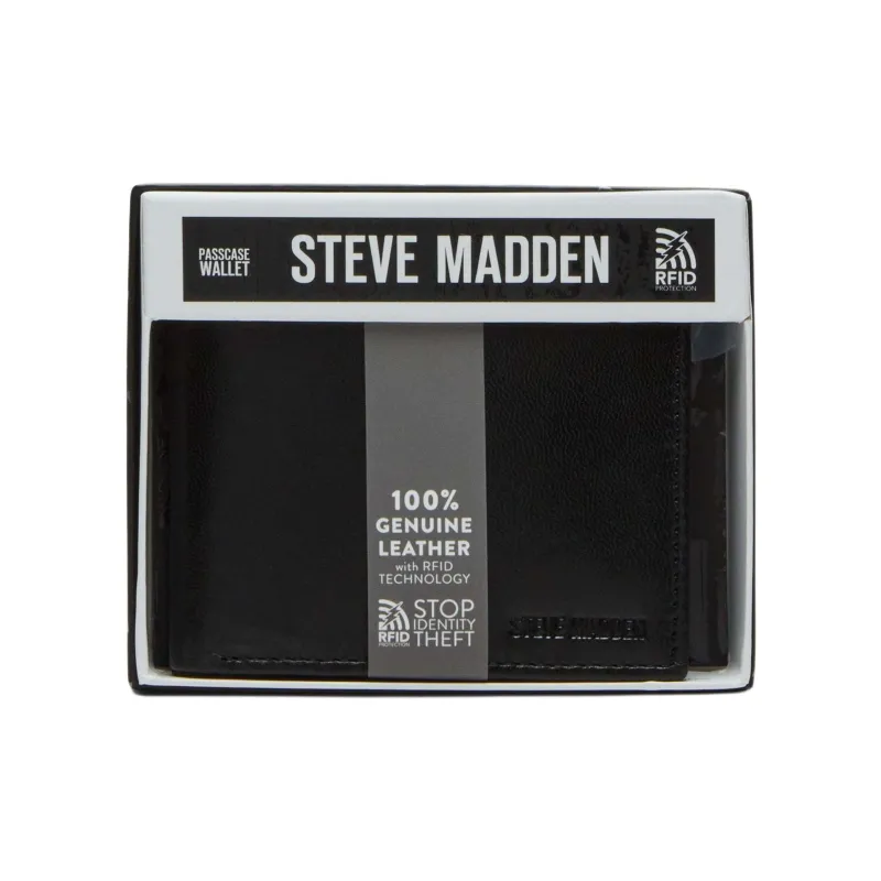 STEVE MADDEN Leather Wallet Men's Black-3
