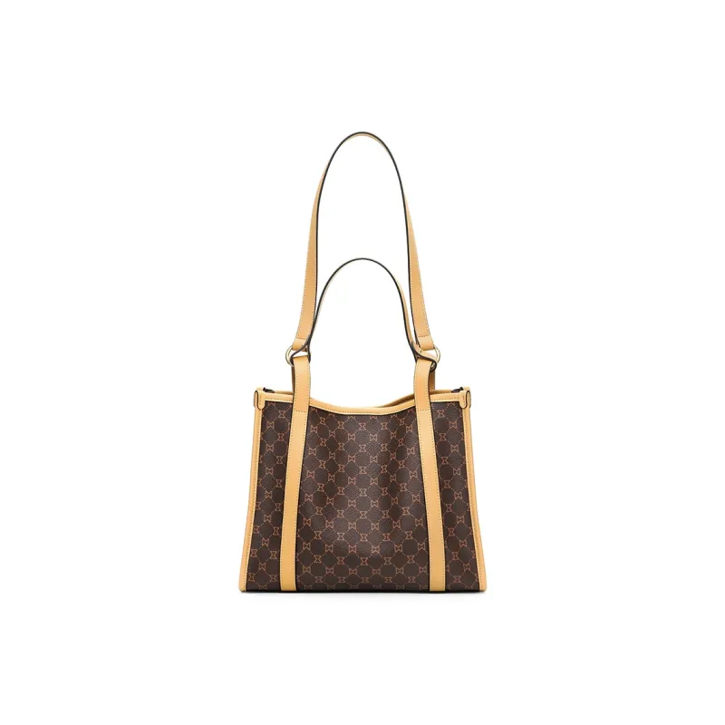 MashaLanti PVC And Synthetic Leather One Shoulder Handbags Regular Women's Dark Brown & Apricot-2