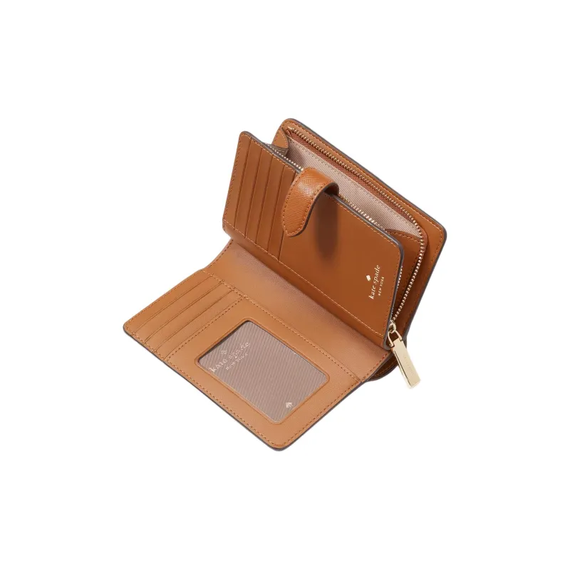 Kate Spade Cross Grain Leather Wallet Medium Size Women's Clay-2