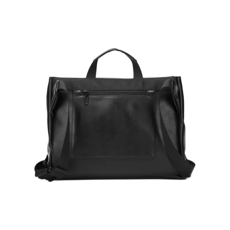 FAIRWHALE PU Messenger Bag, Shoulder Bag, Crossbody Bag Medium Size Men's Black-2