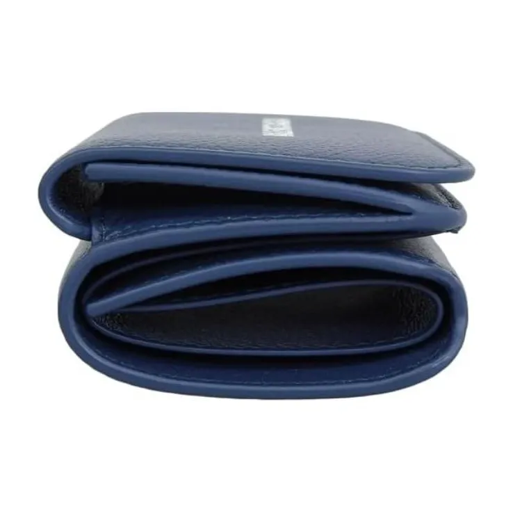 Balenciaga Leather Wallet Mini Women's Navy Blue-3