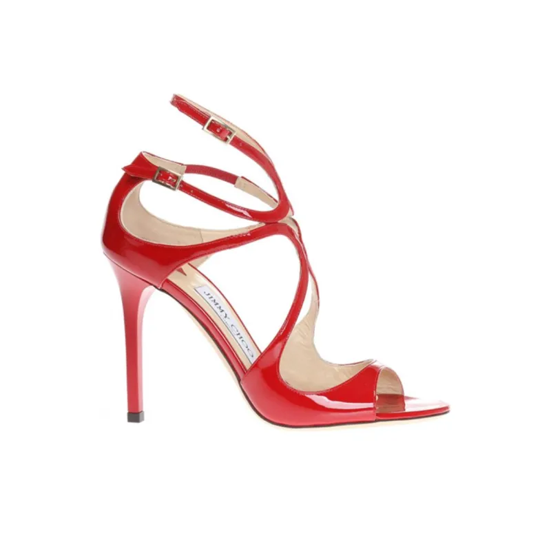 Jimmy Choo Ivette One-Strap Sandals 10cm Women's Red-1