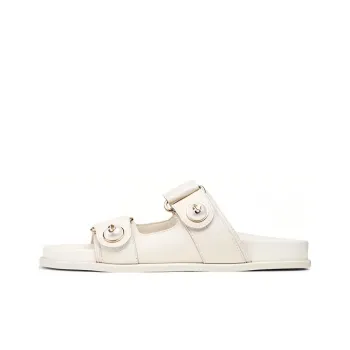 Jimmy Choo Slide Slippers Women's Ecru