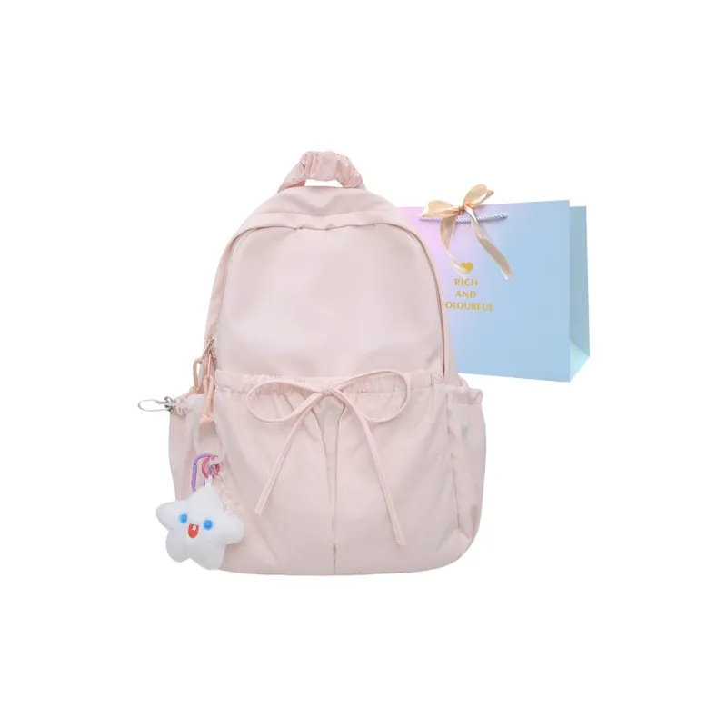 SUPERCUTE Nylon Backpack Regular Women's Blue/Beige/Pink/Black-8