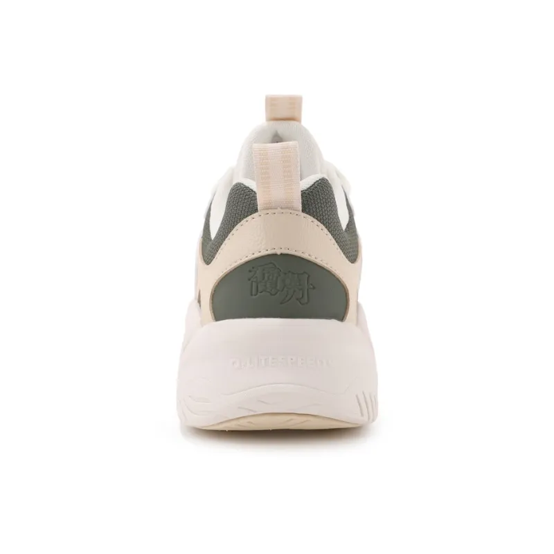 QIAODAN Anti-Slip Wear-Resistant Low-Top Casual Shoes Men's White Brown-3