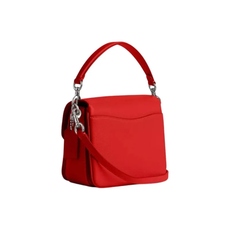COACH Cassie Polished Pebbled Leather Small Square Bag Handbags Shoulder Bag Crossbody Bag Small Size Women's Red-1