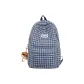 Blue Plaid with Doll Face Charm