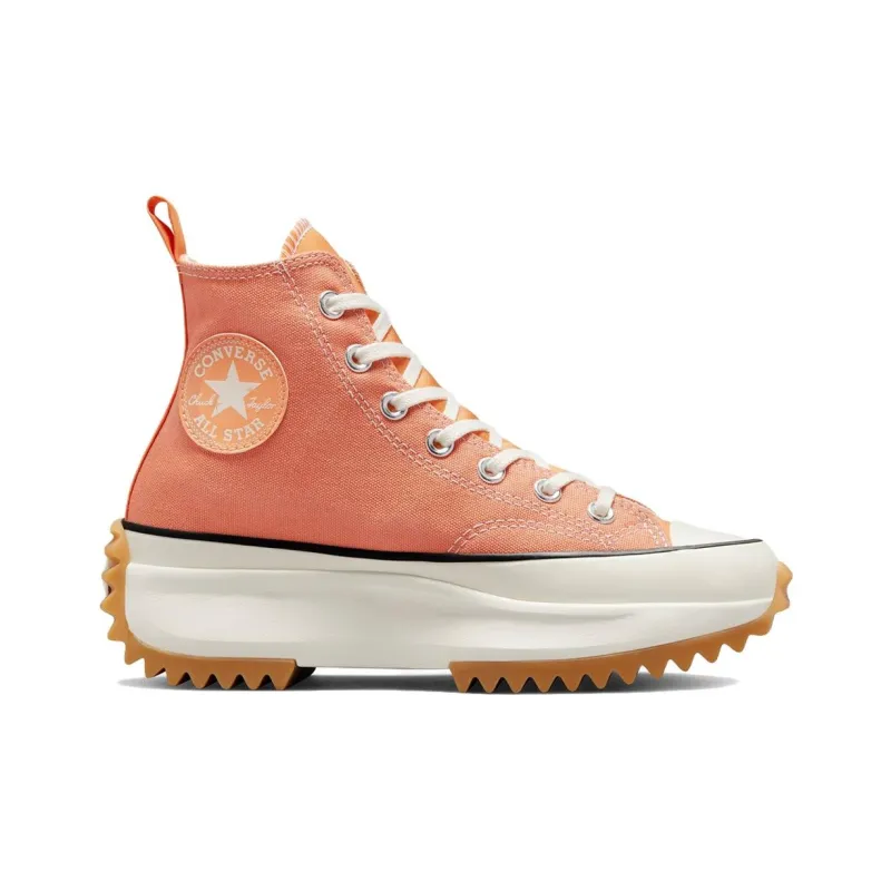 Converse Run Star Hike Anti Slip Wear Resistant Mid Top Canvas Shoes Women's Orange-1