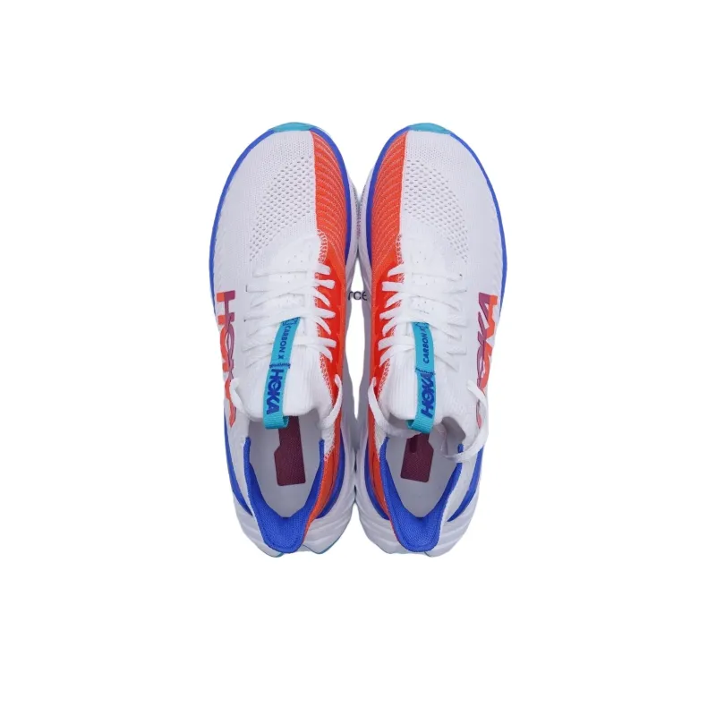 HOKA ONE ONE Carbon X3 Anti Slip Wear Resistant Low Top Running Shoes Women's White Orange-3