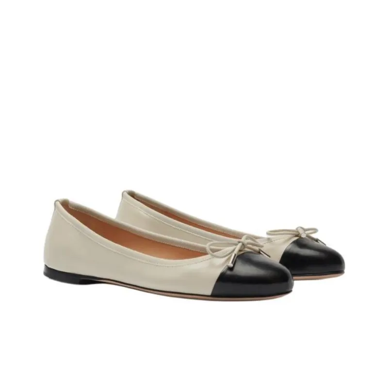 SCAROSSO Carla Leather Ballerina Shoes Women's-2