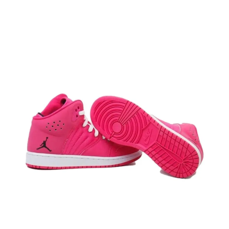 Jordan Flight 4 Anti-Slip Wear-Resistant High-Top Casual Shoes Women's Pink-3