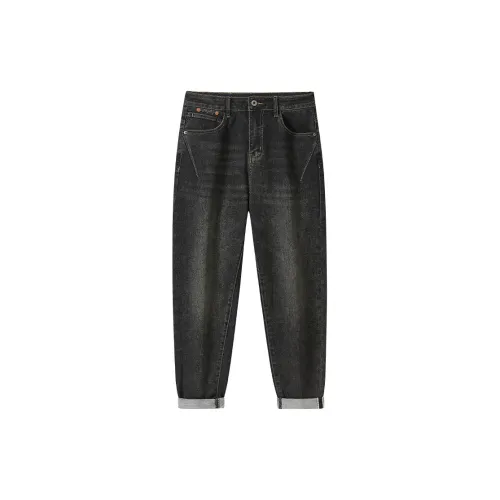 HALEBOSS Jeans Men Black Gray