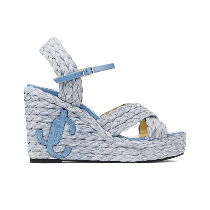 Jimmy Choo Dellena One-Strap Sandals 10cm Women's Blue-1