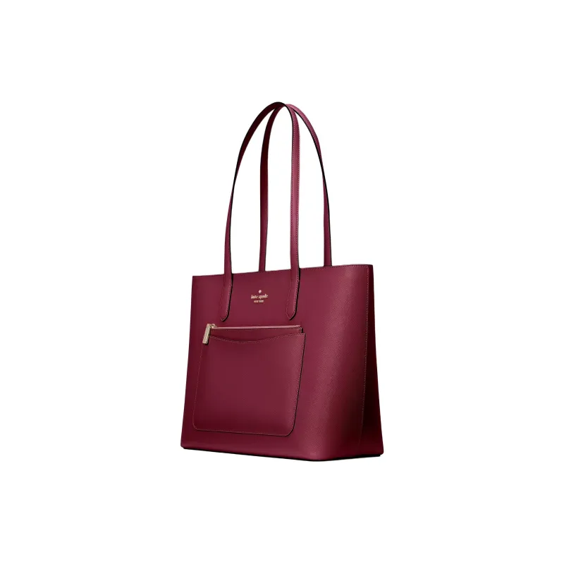 Kate Spade Staci Cross-Patterned PVC Tote Bag Shopping Bag Shoulder Bag Handbag Women's Blackberry Jam-1