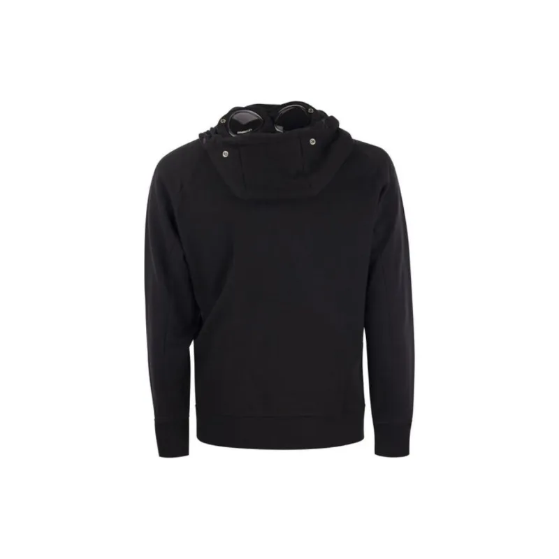 C.P.Company Logo Printed Drawstring Zip Up Hoodie-1
