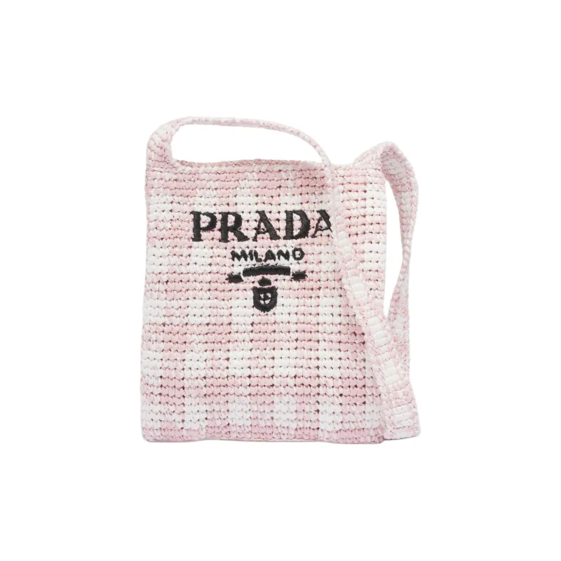 PRADA Straw And Wicker And Raffia Portable Crossbody Bag Shoulder Bag Women's Pink-0