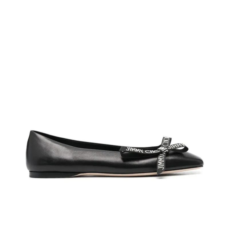 Jimmy Choo Veda Logo-bow Ballerina Pumps-1