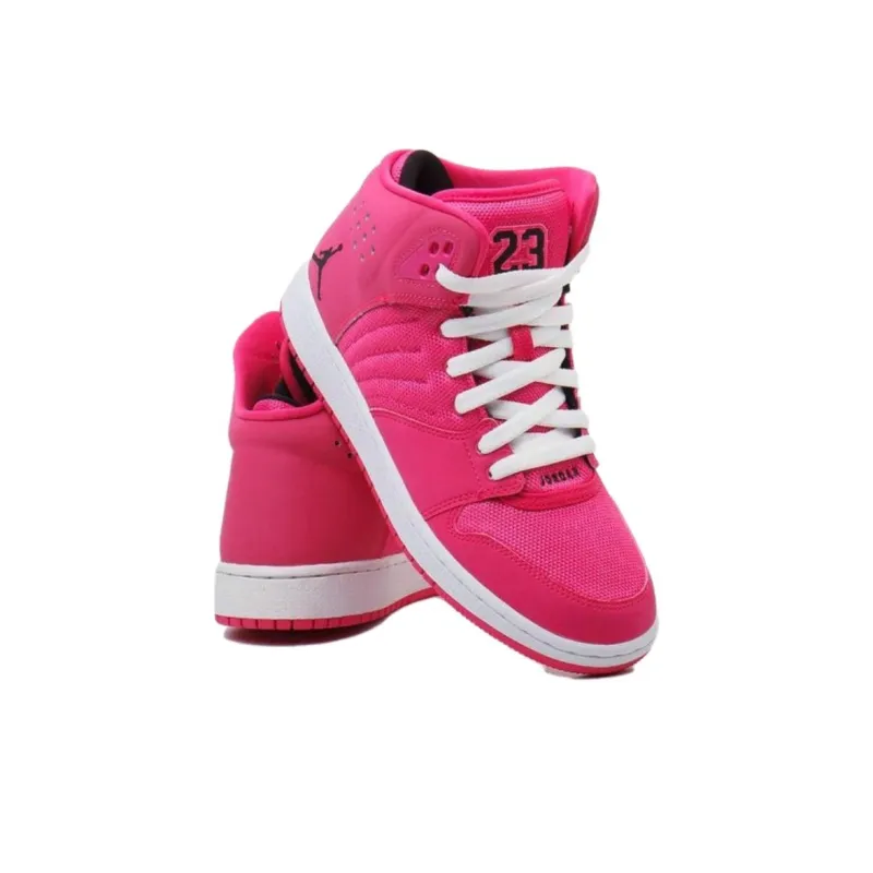 Jordan Flight 4 Anti-Slip Wear-Resistant High-Top Casual Shoes Women's Pink-2