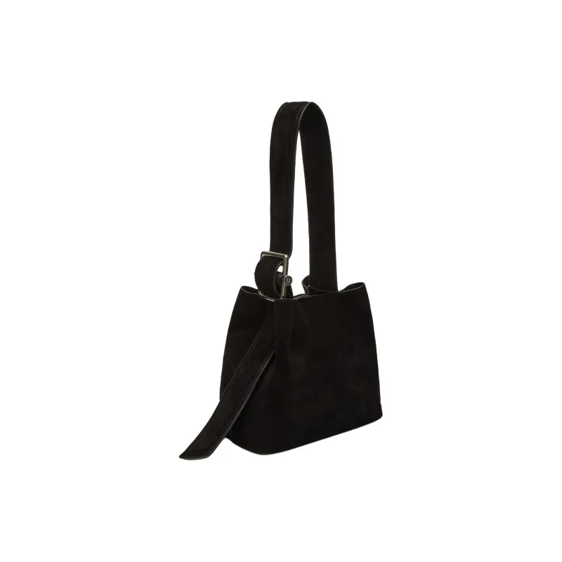 STEVE MADDEN Suede Shoulder Bag Women's Black-1
